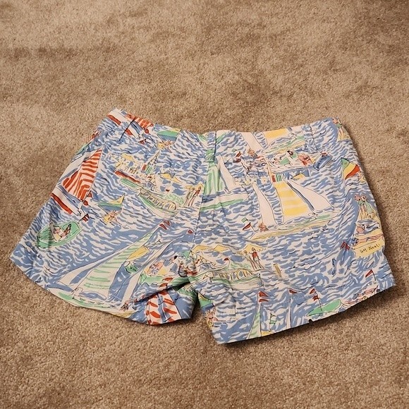 Lilly Pulitzer "Get Nauti" Blue Nautical Boats Callahan Shorts Size 2 - Picture 7 of 9